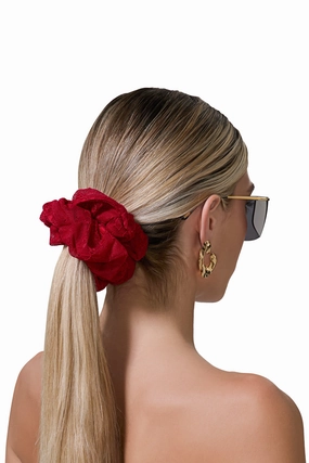 AFRM Oversized Lace Scrunchie - Poppy Red