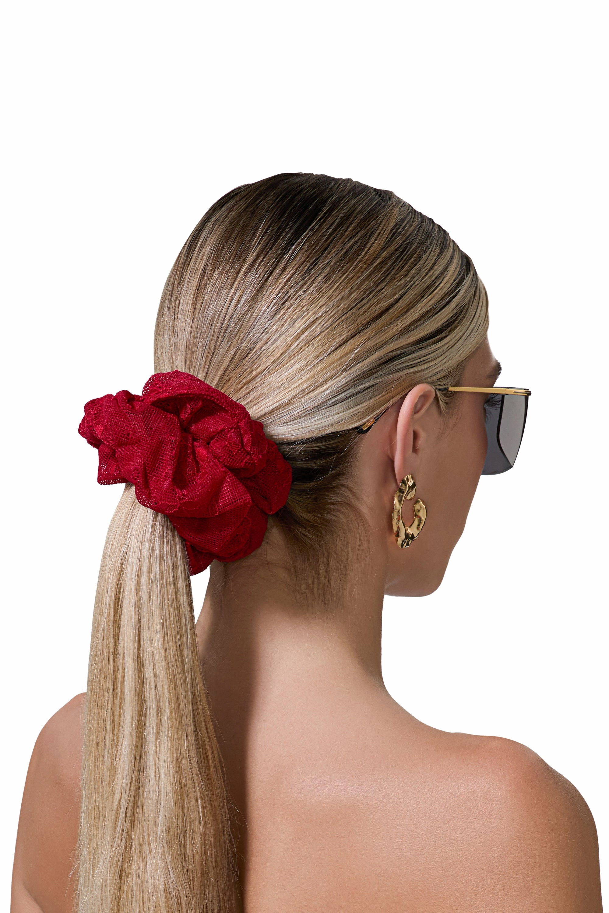 AFRM Oversized Lace Scrunchie - Poppy Red