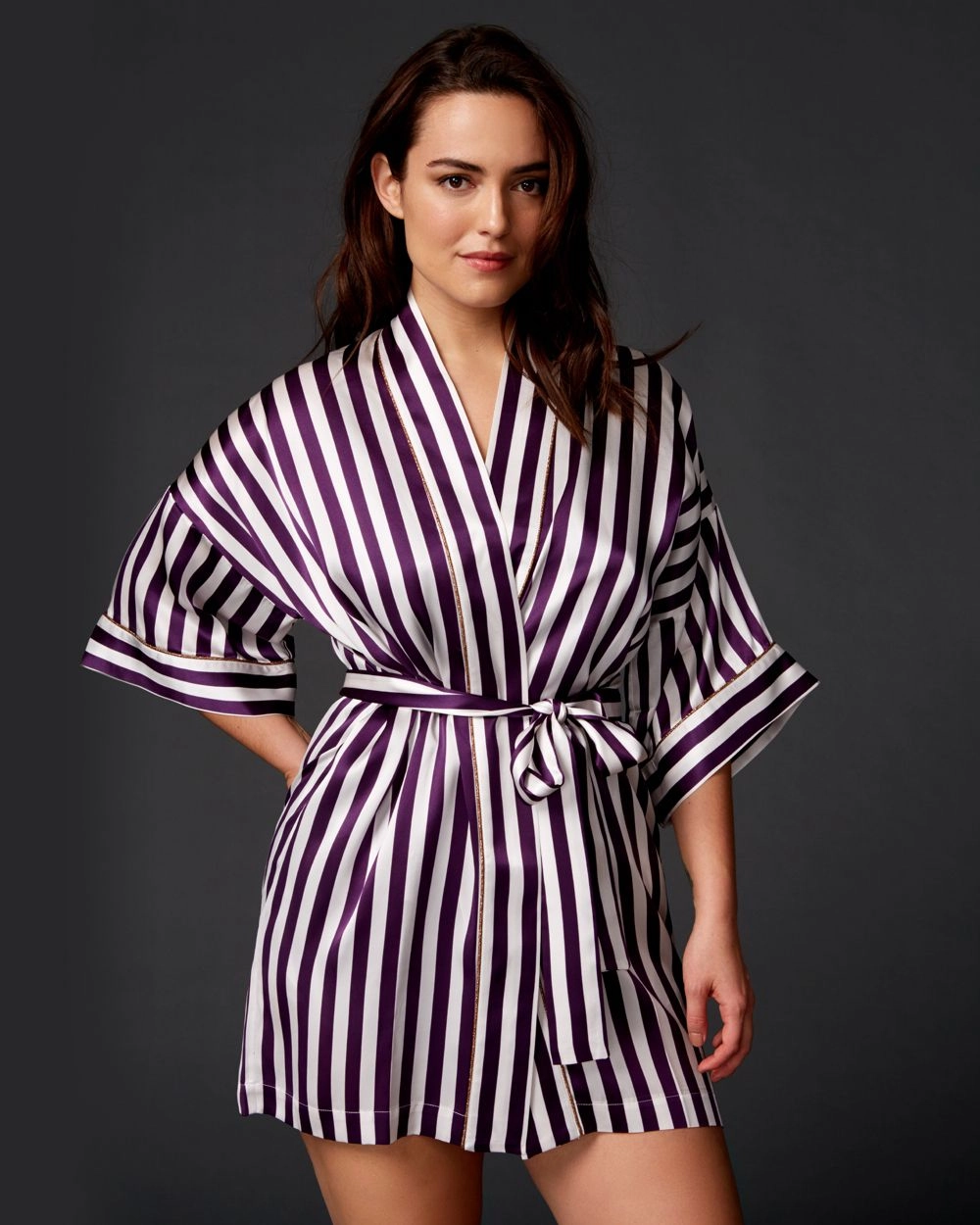 Berry Stripe Kimono