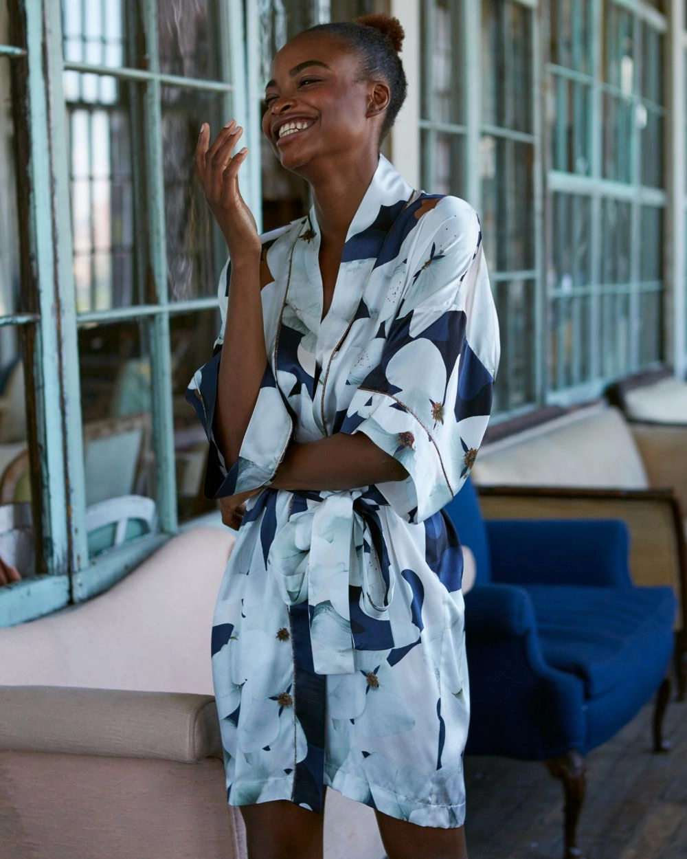 Camo Bloom Short Kimono
