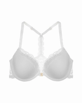 Feathers Front Close T-Back Bra