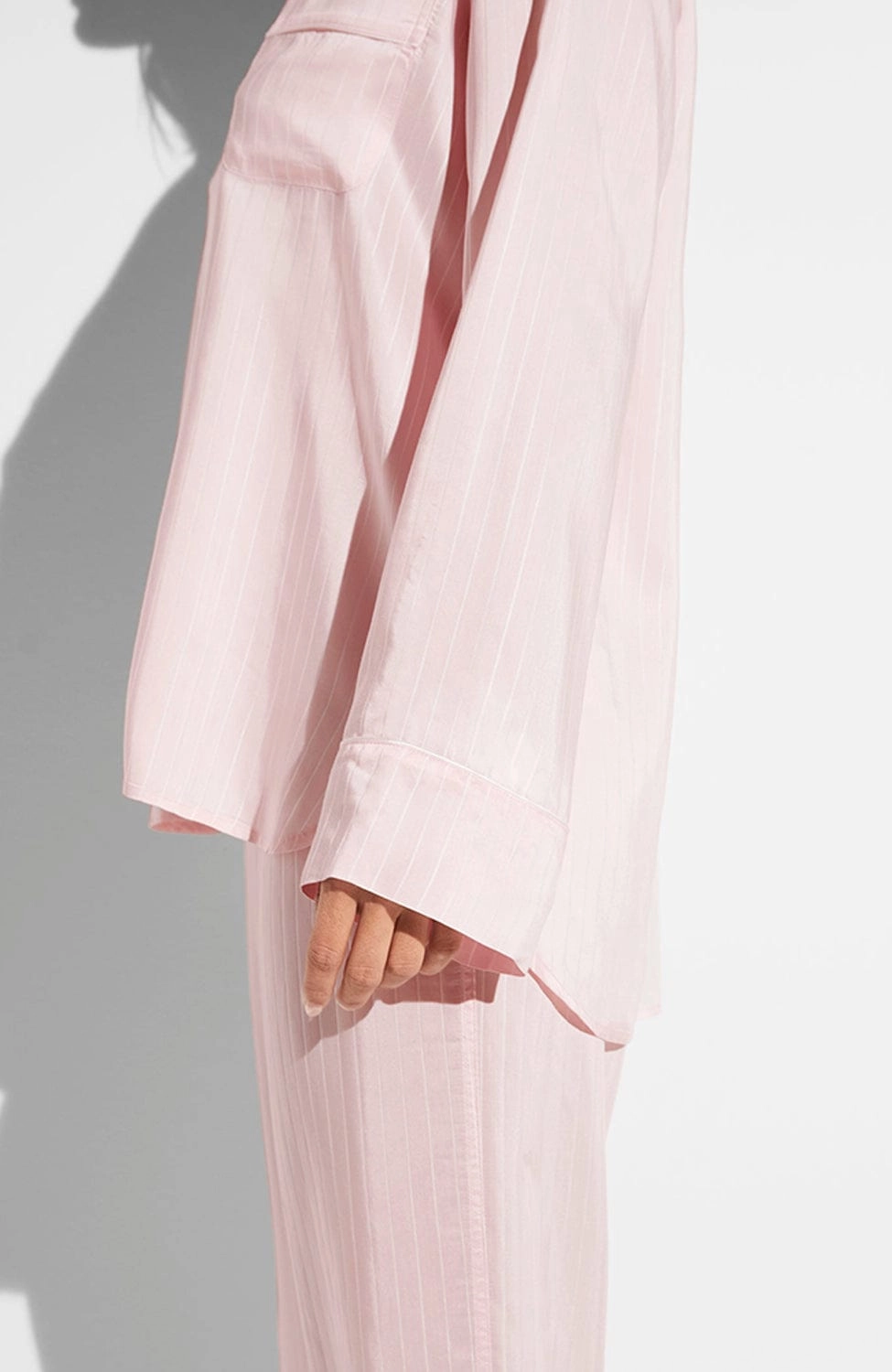 Feminine Stripes Pajama Long Set