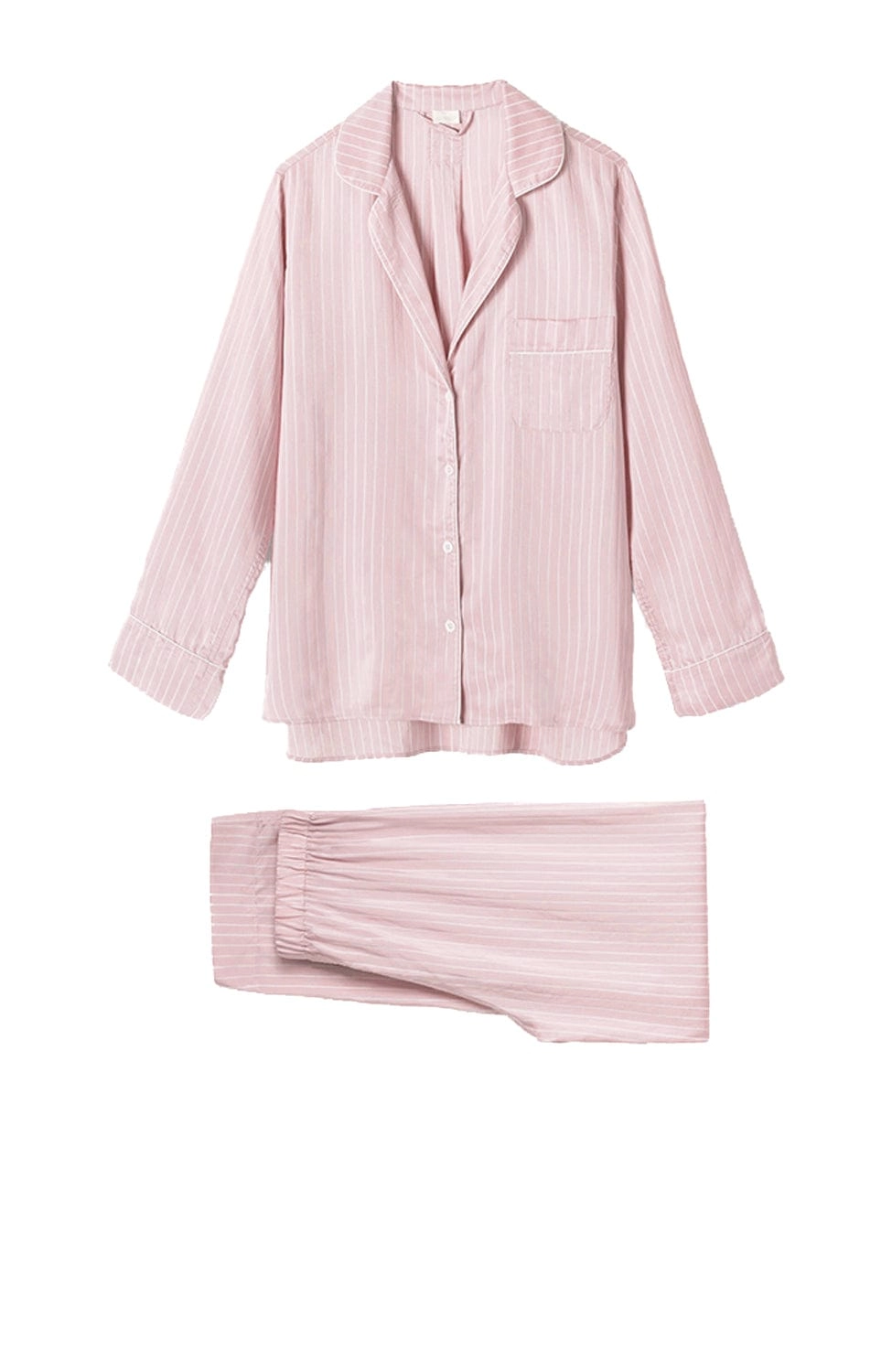 Feminine Stripes Pajama Long Set
