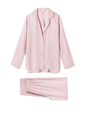 Feminine Stripes Pajama Long Set