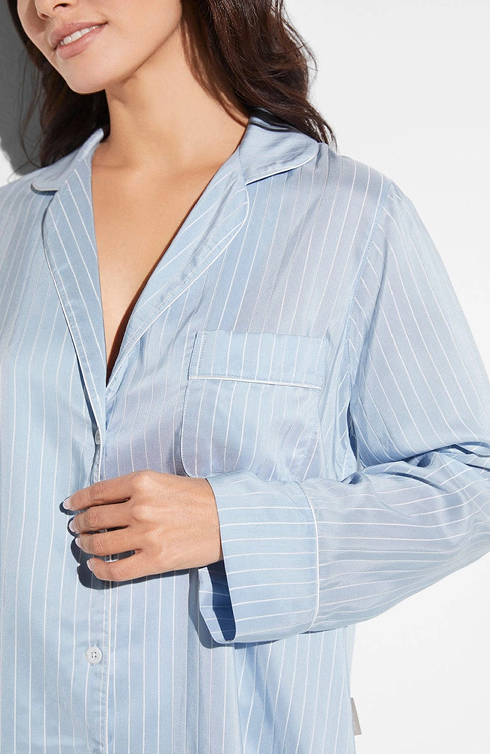 Feminine Stripes Pajama Long Set