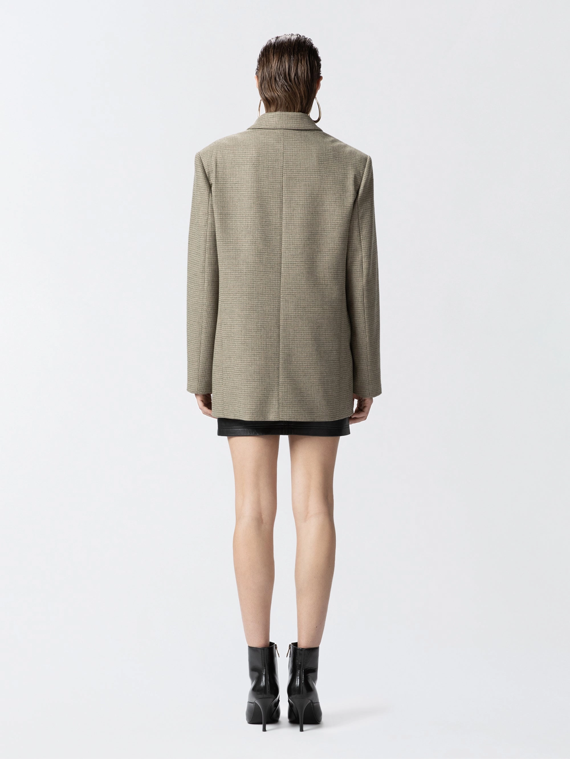 Green Micro Check Oversized Blazer