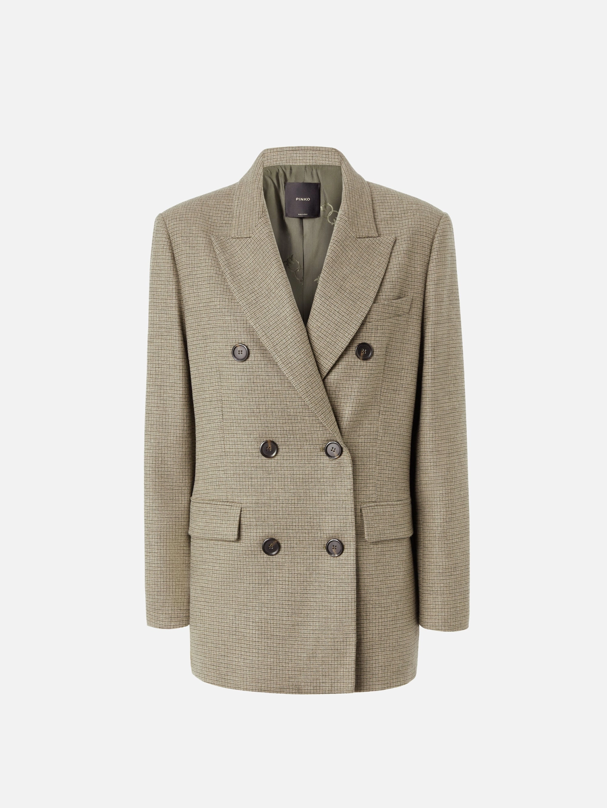 Green Micro Check Oversized Blazer