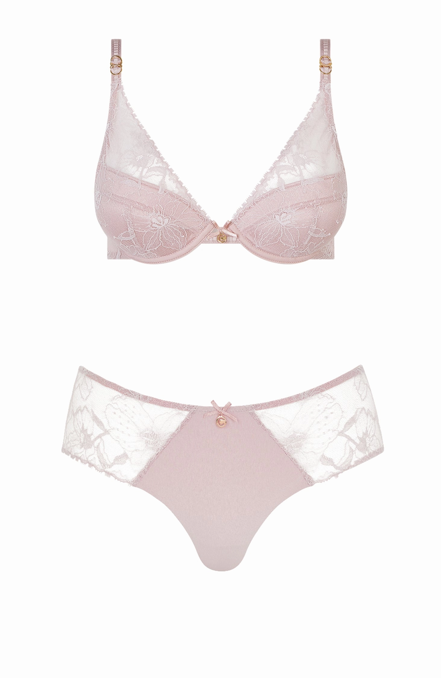 Orchids Push-Up Bra and Shorty Set