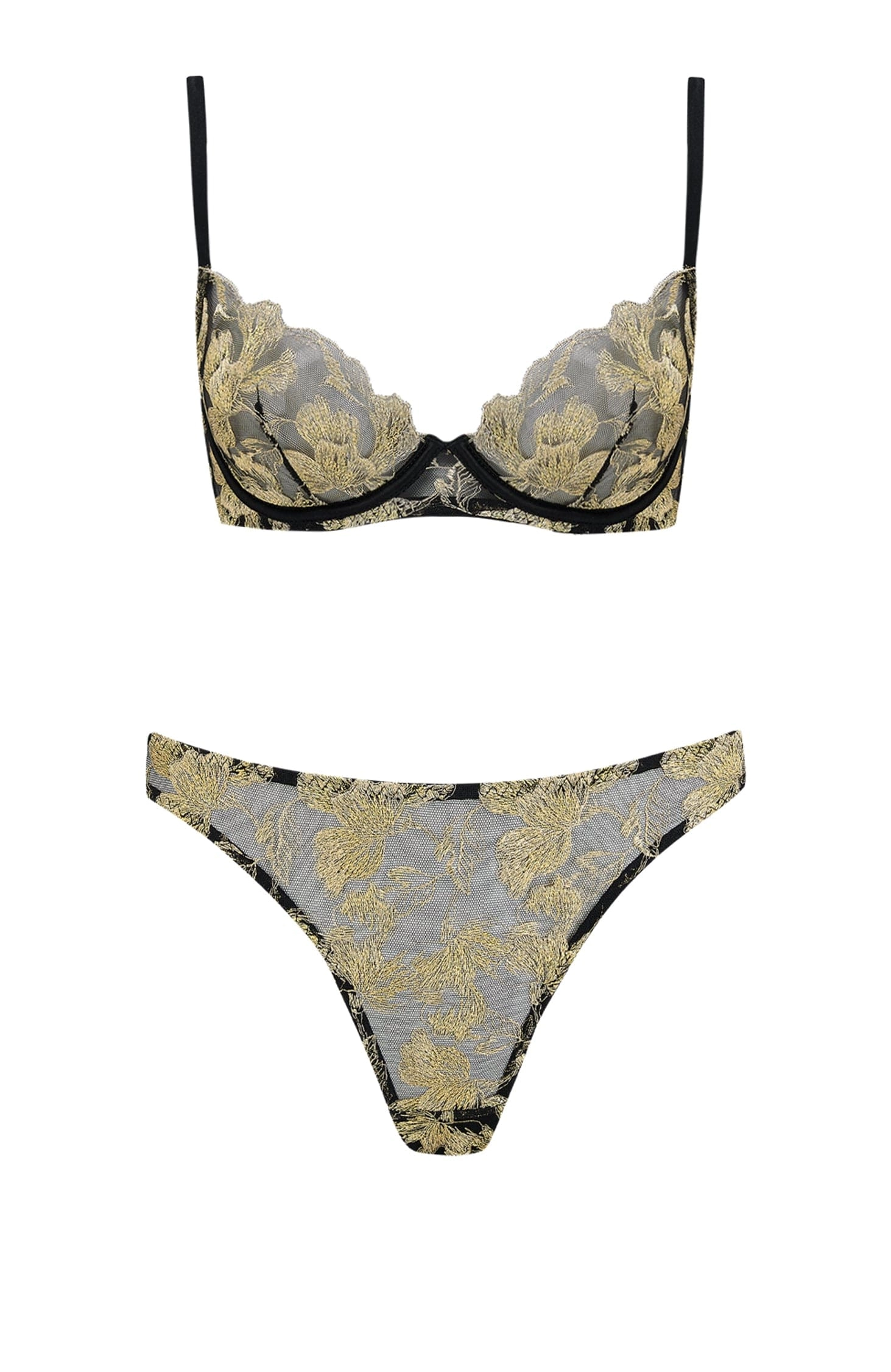 Oriana Plunge Bra and Brazilian Knicker Set