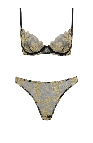 Oriana Plunge Bra and Brazilian Knicker Set