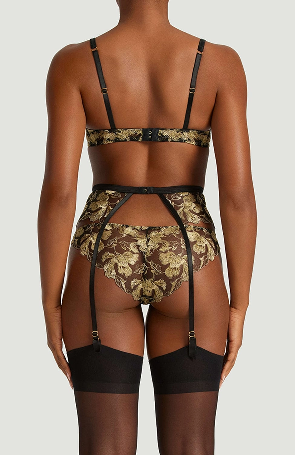 Oriana Plunge Bra, Suspender Belt and Brazilian Knicker Set