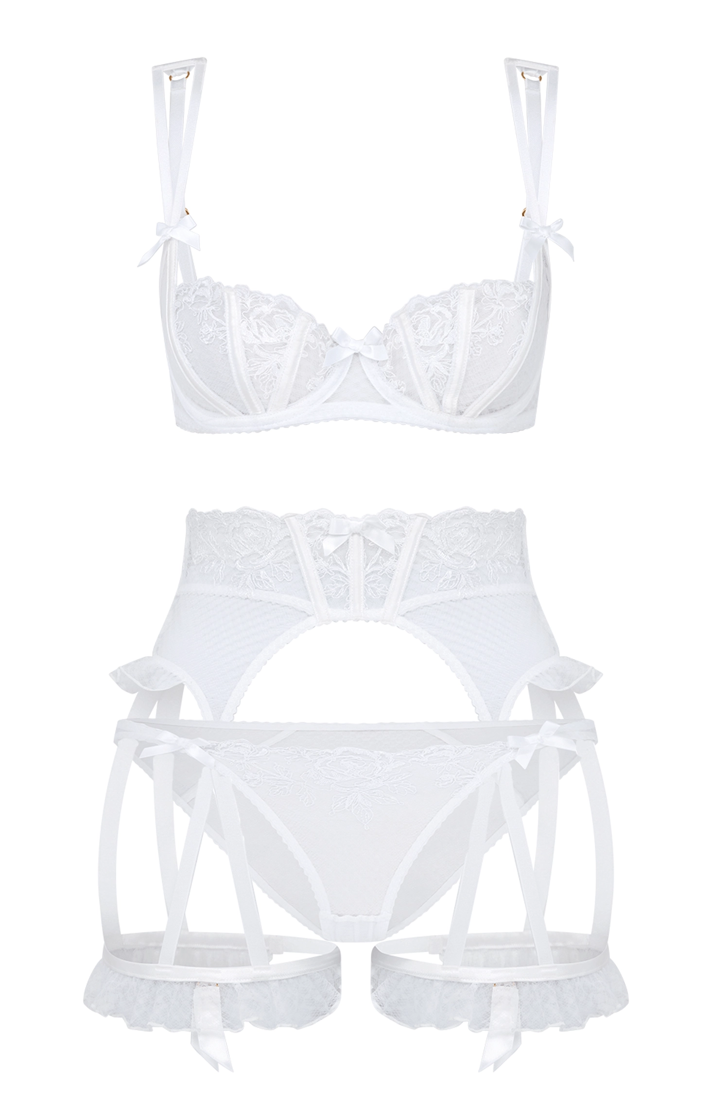 Rosia Bra, Suspender and Brief Set