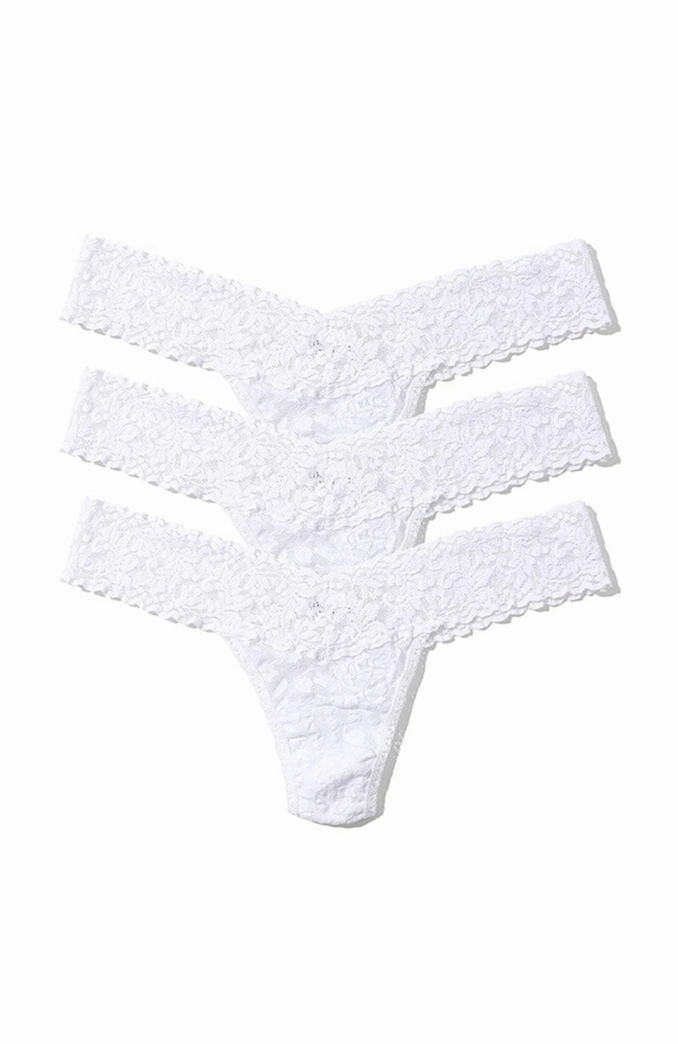 Signature Lace Low Rise Thong 3 Pack
